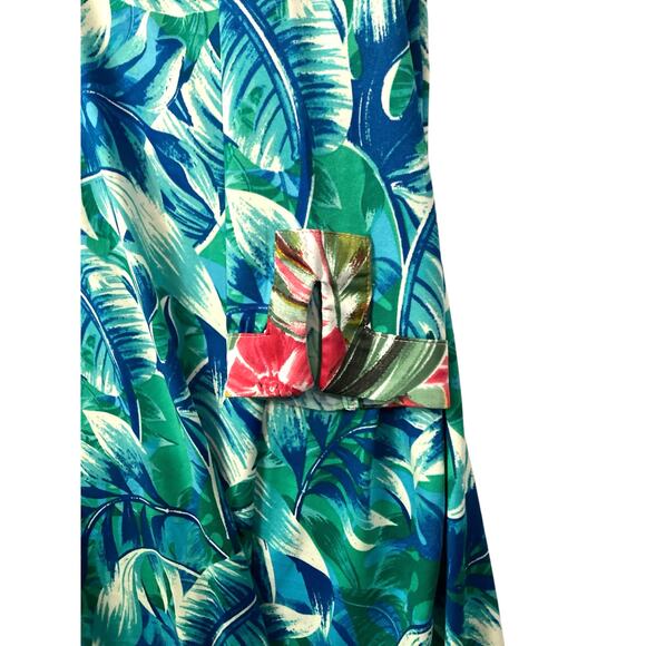 Caribbean Joe Women's Tropical Paradise Print Resort Casual Vacation Dress SZ L - Picture 3 of 8
